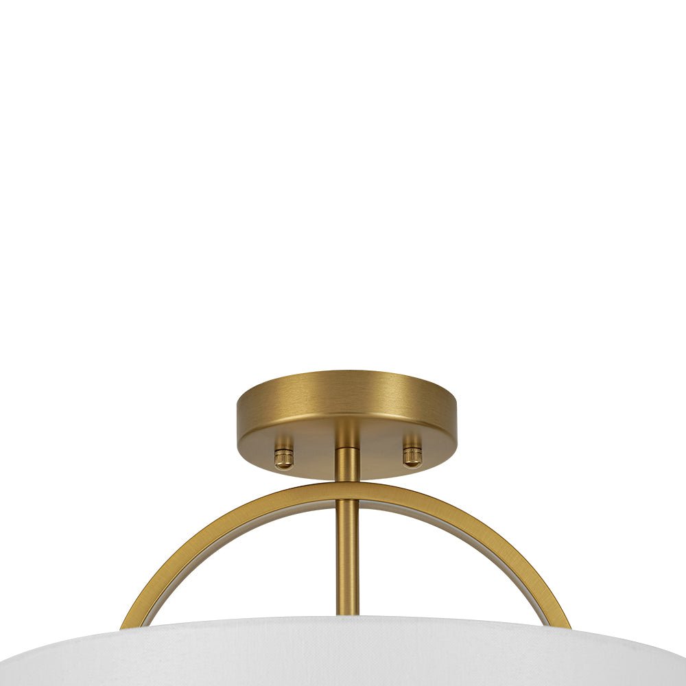 LightfixturesUAE-Nordic Minimalist 2-Light Round Drum White Fabric Ceiling Lamp-Ceiling Lights-Matte Black-