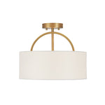 LightfixturesUAE-Nordic Minimalist 2-Light Round Drum White Fabric Ceiling Lamp-Ceiling Lights-Matte Black-