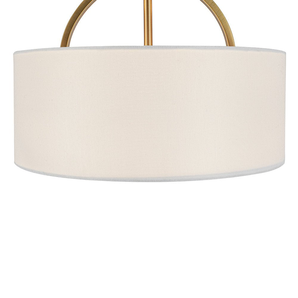 LightfixturesUAE-Nordic Minimalist 2-Light Round Drum White Fabric Ceiling Lamp-Ceiling Lights-Matte Black-