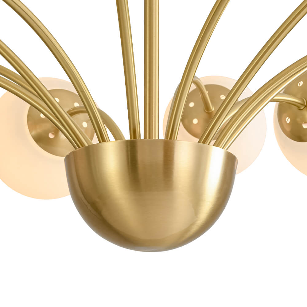 Luxury 12 - Light Glass Bubble Branch Semi Flush Chandelier - LightfixturesUAE