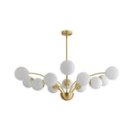 Luxury 12 - Light Glass Bubble Branch Semi Flush Chandelier - LightfixturesUAE