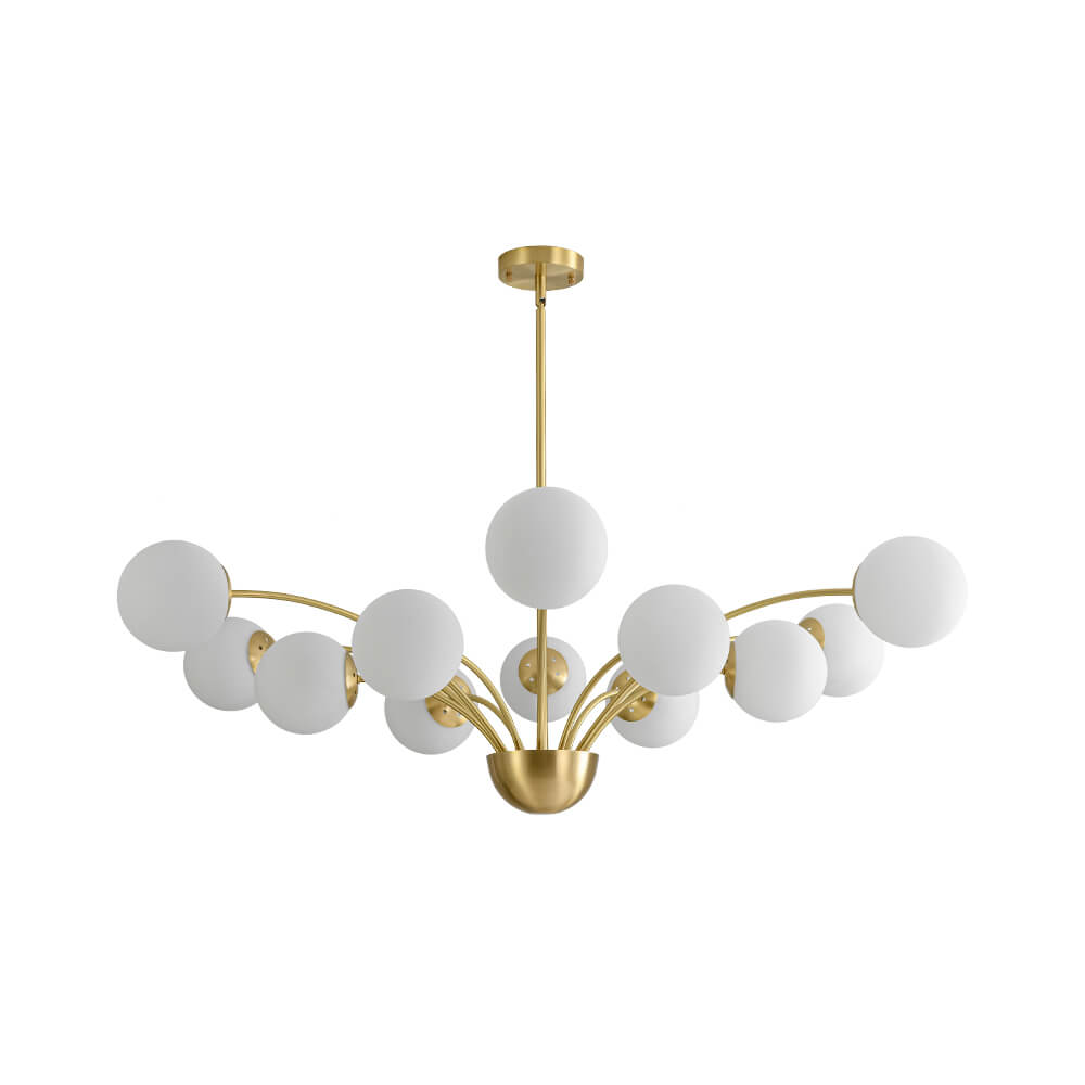 Luxury 12 - Light Glass Bubble Branch Semi Flush Chandelier - LightfixturesUAE