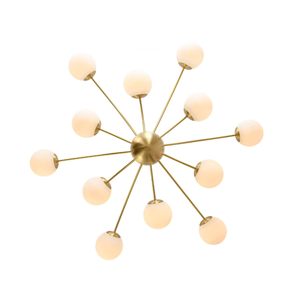 Luxury 12 - Light Glass Bubble Branch Semi Flush Chandelier - LightfixturesUAE