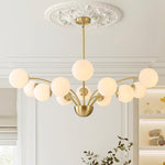Luxury 12 - Light Glass Bubble Branch Semi Flush Chandelier - LightfixturesUAE