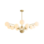 Luxury 12 - Light Glass Bubble Branch Semi Flush Chandelier - LightfixturesUAE