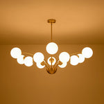 Luxury 12 - Light Glass Bubble Branch Semi Flush Chandelier - LightfixturesUAE