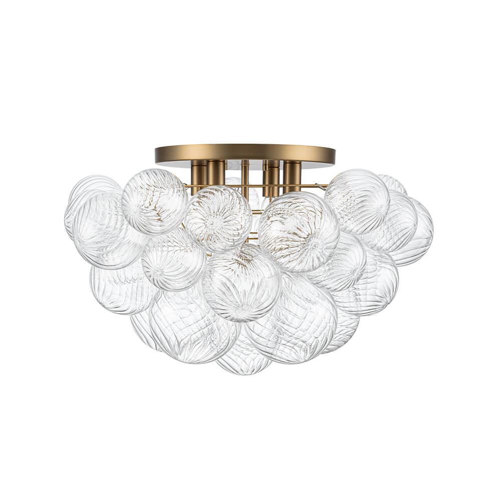 Luxury 4 - Light Clear Textured Glass Semi - Flush Mount - LightfixturesUAE