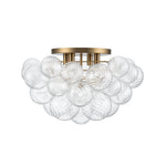 Luxury 4 - Light Clear Textured Glass Semi - Flush Mount - LightfixturesUAE