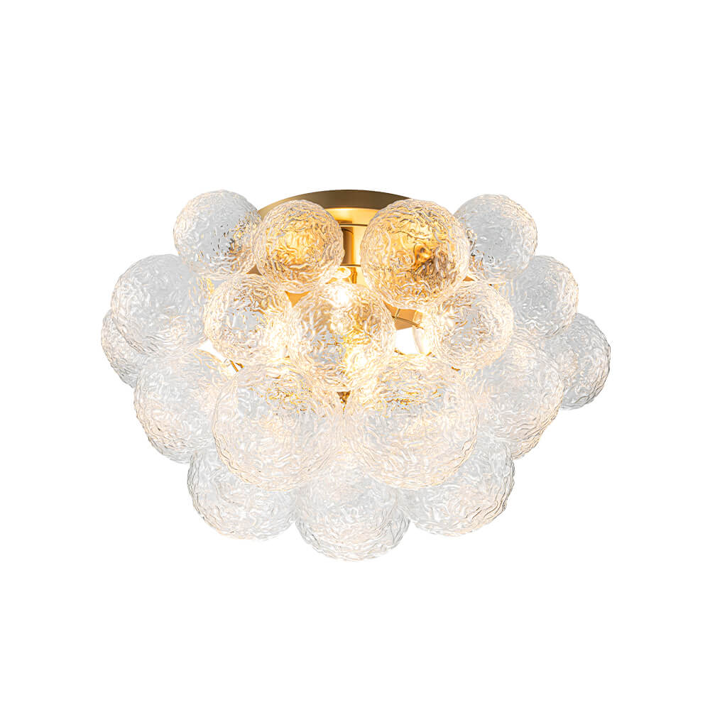 Luxury 4 - Light Clear Textured Glass Semi - Flush Mount - LightfixturesUAE