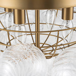 Luxury 4 - Light Clear Textured Glass Semi - Flush Mount - LightfixturesUAE