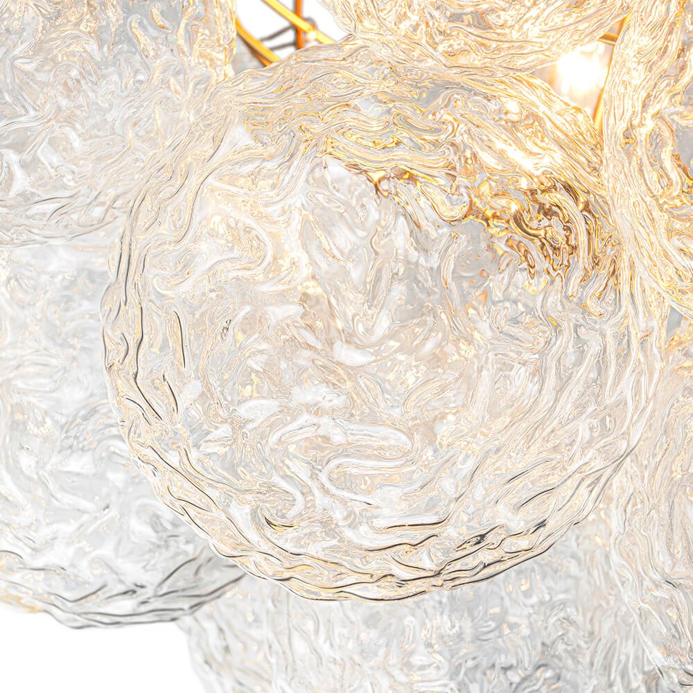 Luxury 4 - Light Clear Textured Glass Semi - Flush Mount - LightfixturesUAE