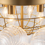 Luxury 4 - Light Clear Textured Glass Semi - Flush Mount - LightfixturesUAE
