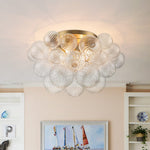 Luxury 4 - Light Clear Textured Glass Semi - Flush Mount - LightfixturesUAE