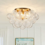 Luxury 4 - Light Clear Textured Glass Semi - Flush Mount - LightfixturesUAE