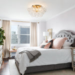 Luxury 4 - Light Clear Textured Glass Semi - Flush Mount - LightfixturesUAE