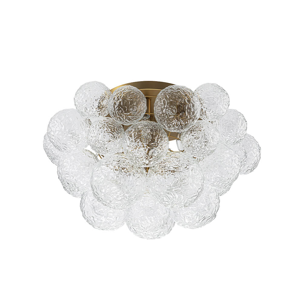 Luxury 4 - Light Clear Textured Glass Semi - Flush Mount - LightfixturesUAE