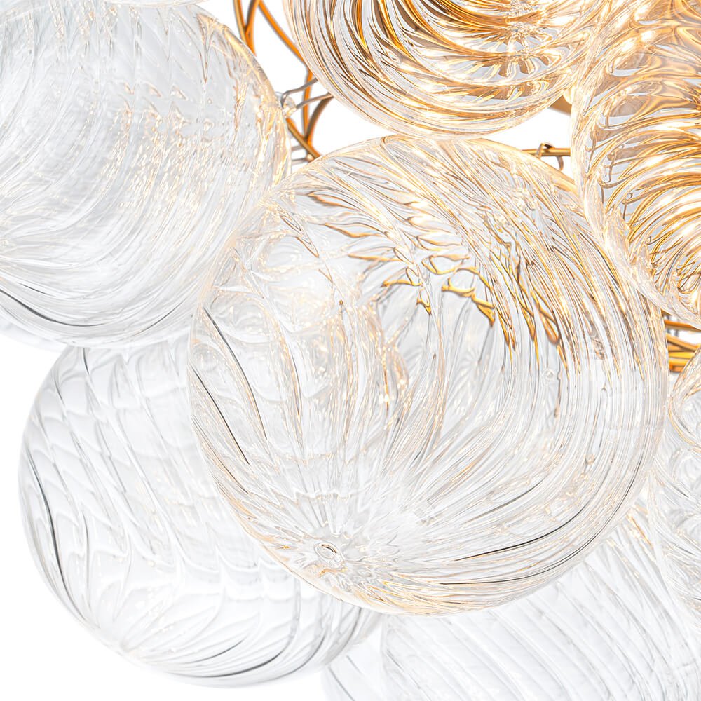 Luxury 4 - Light Clear Textured Glass Semi - Flush Mount - LightfixturesUAE