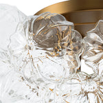 Luxury 4 - Light Clear Textured Glass Semi - Flush Mount - LightfixturesUAE