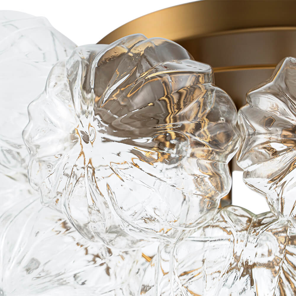 Luxury 4 - Light Clear Textured Glass Semi - Flush Mount - LightfixturesUAE