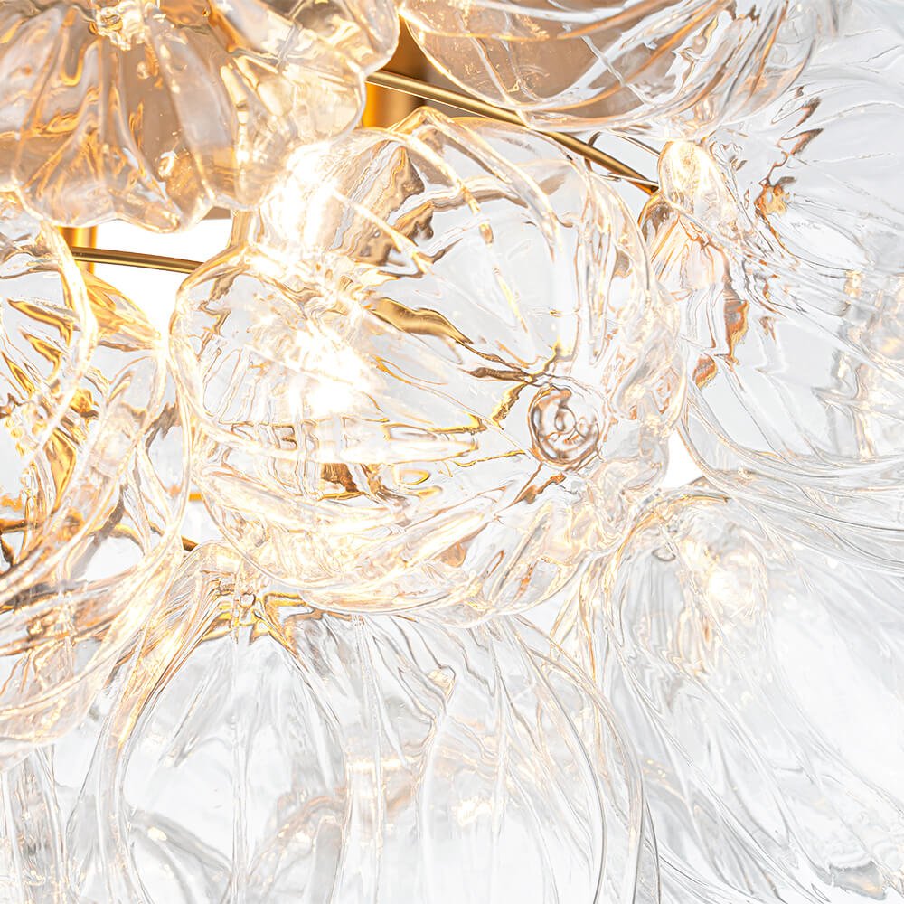 Luxury 4 - Light Clear Textured Glass Semi - Flush Mount - LightfixturesUAE