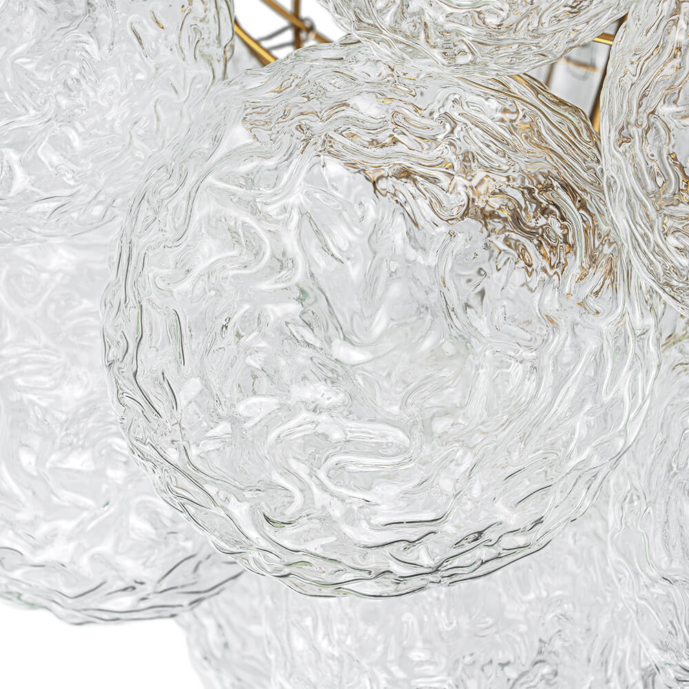 Luxury 4 - Light Clear Textured Glass Semi - Flush Mount - LightfixturesUAE