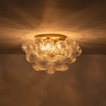 Luxury 4 - Light Clear Textured Glass Semi - Flush Mount - LightfixturesUAE