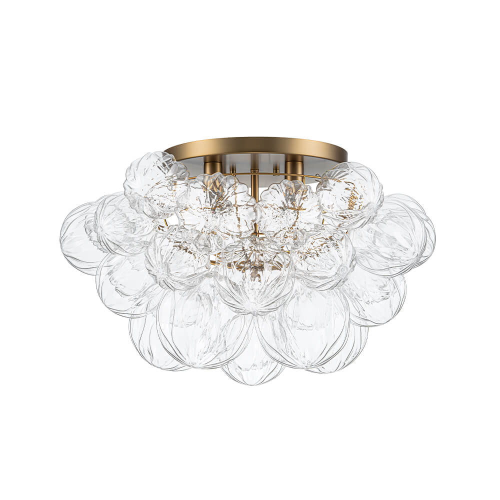 Luxury 4 - Light Clear Textured Glass Semi - Flush Mount - LightfixturesUAE