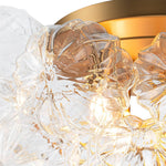 Luxury 4 - Light Clear Textured Glass Semi - Flush Mount - LightfixturesUAE