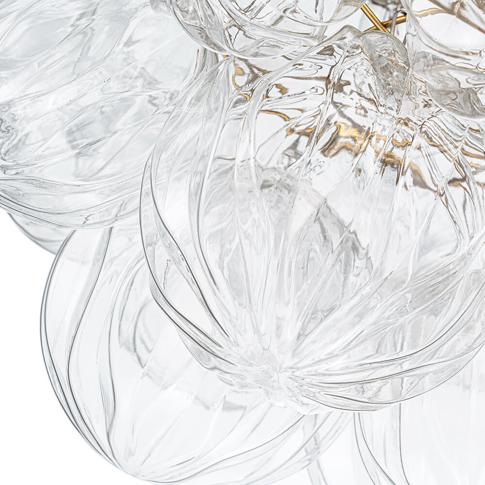 Luxury 4 - Light Clear Textured Glass Semi - Flush Mount - LightfixturesUAE