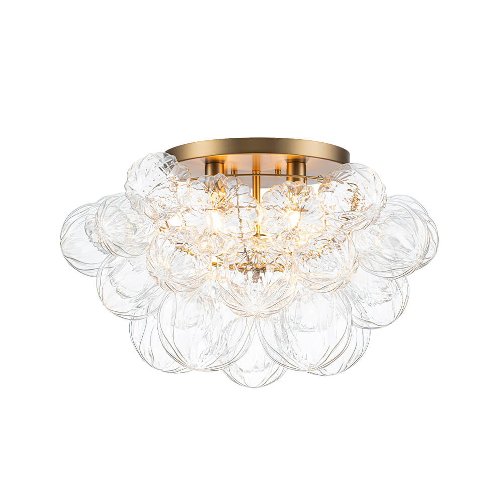 Luxury 4 - Light Clear Textured Glass Semi - Flush Mount - LightfixturesUAE