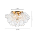 Luxury 4 - Light Clear Textured Glass Semi - Flush Mount - LightfixturesUAE