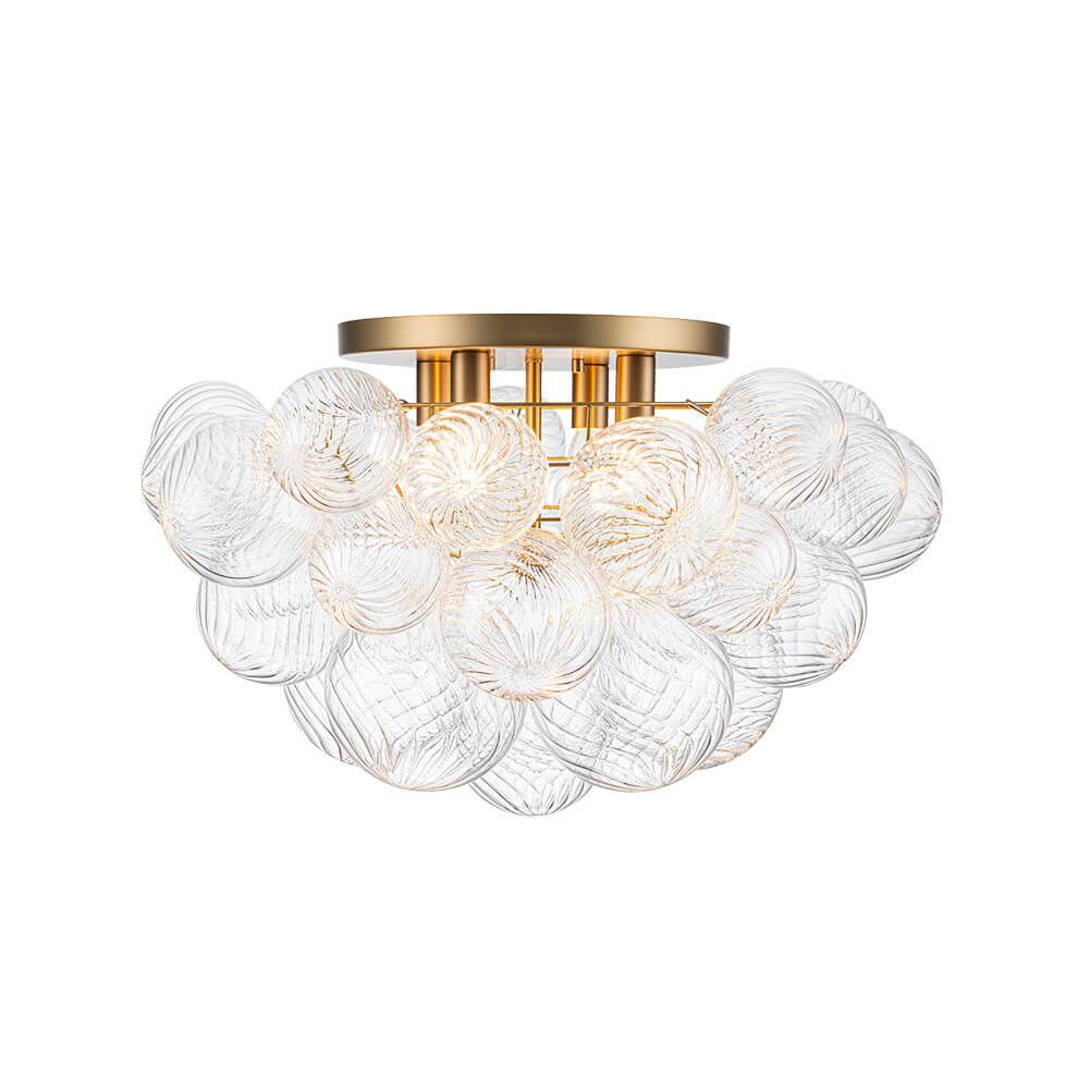 Luxury 4 - Light Clear Textured Glass Semi - Flush Mount - LightfixturesUAE