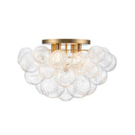 Luxury 4 - Light Clear Textured Glass Semi - Flush Mount - LightfixturesUAE