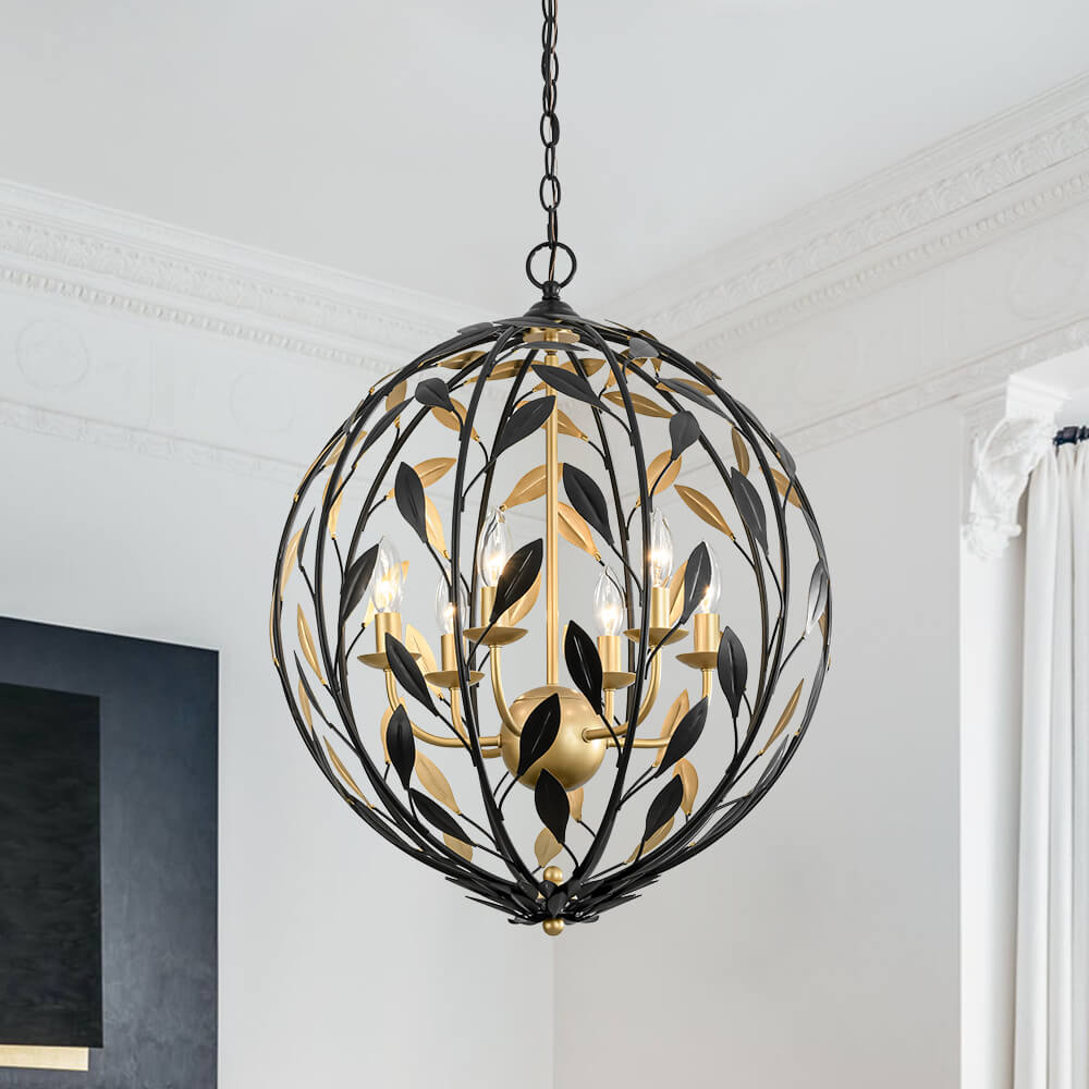 Luxury 6 - Light Candle Sphere Chandelier Pendant Light - LightfixturesUAE
