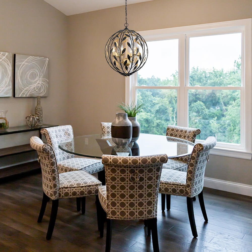 Luxury 6 - Light Candle Sphere Chandelier Pendant Light - LightfixturesUAE