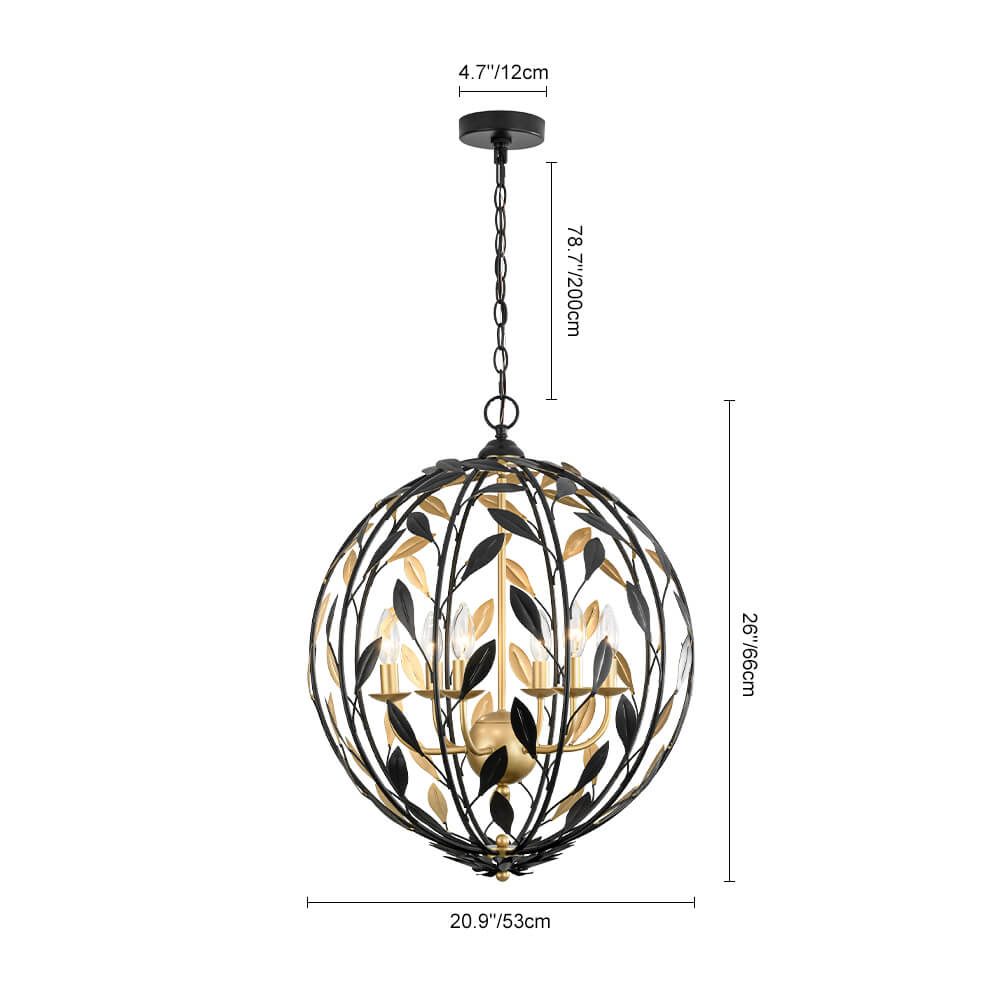 Luxury 6 - Light Candle Sphere Chandelier Pendant Light - LightfixturesUAE