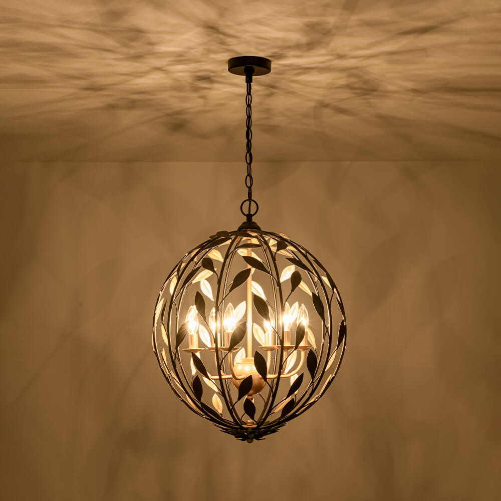 Luxury 6 - Light Candle Sphere Chandelier Pendant Light - LightfixturesUAE