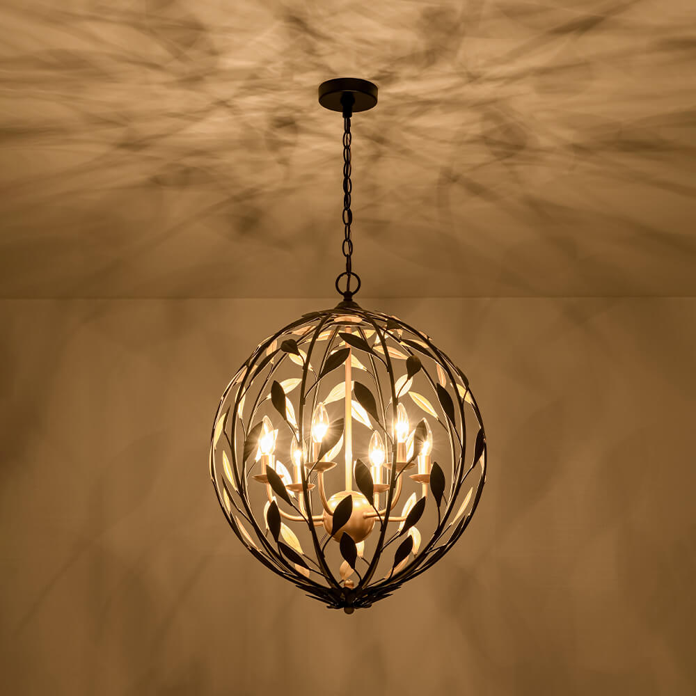 Luxury 6 - Light Candle Sphere Chandelier Pendant Light - LightfixturesUAE