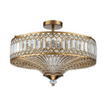 Luxury 6 - Light Drum Crystal Semi - Flush Mount Ceiling Light - LightfixturesUAE