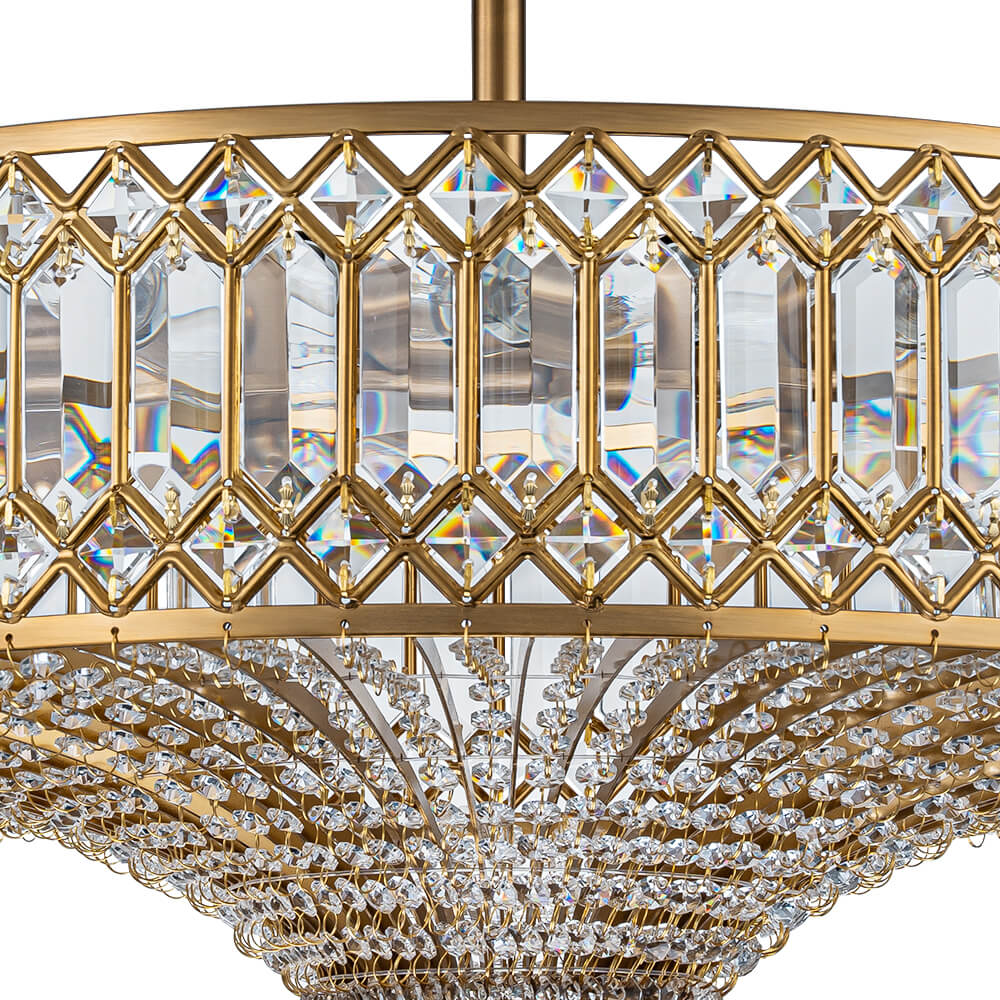 Luxury 6 - Light Drum Crystal Semi - Flush Mount Ceiling Light - LightfixturesUAE
