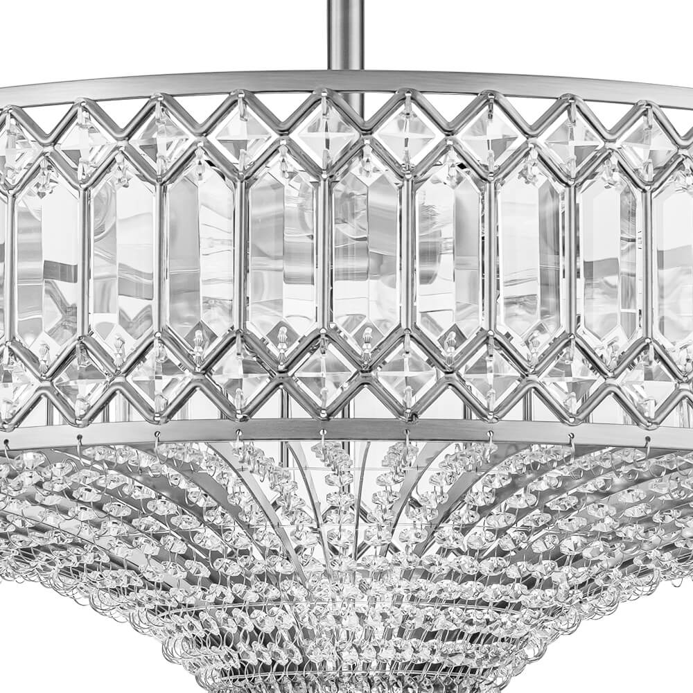 Luxury 6 - Light Drum Crystal Semi - Flush Mount Ceiling Light - LightfixturesUAE