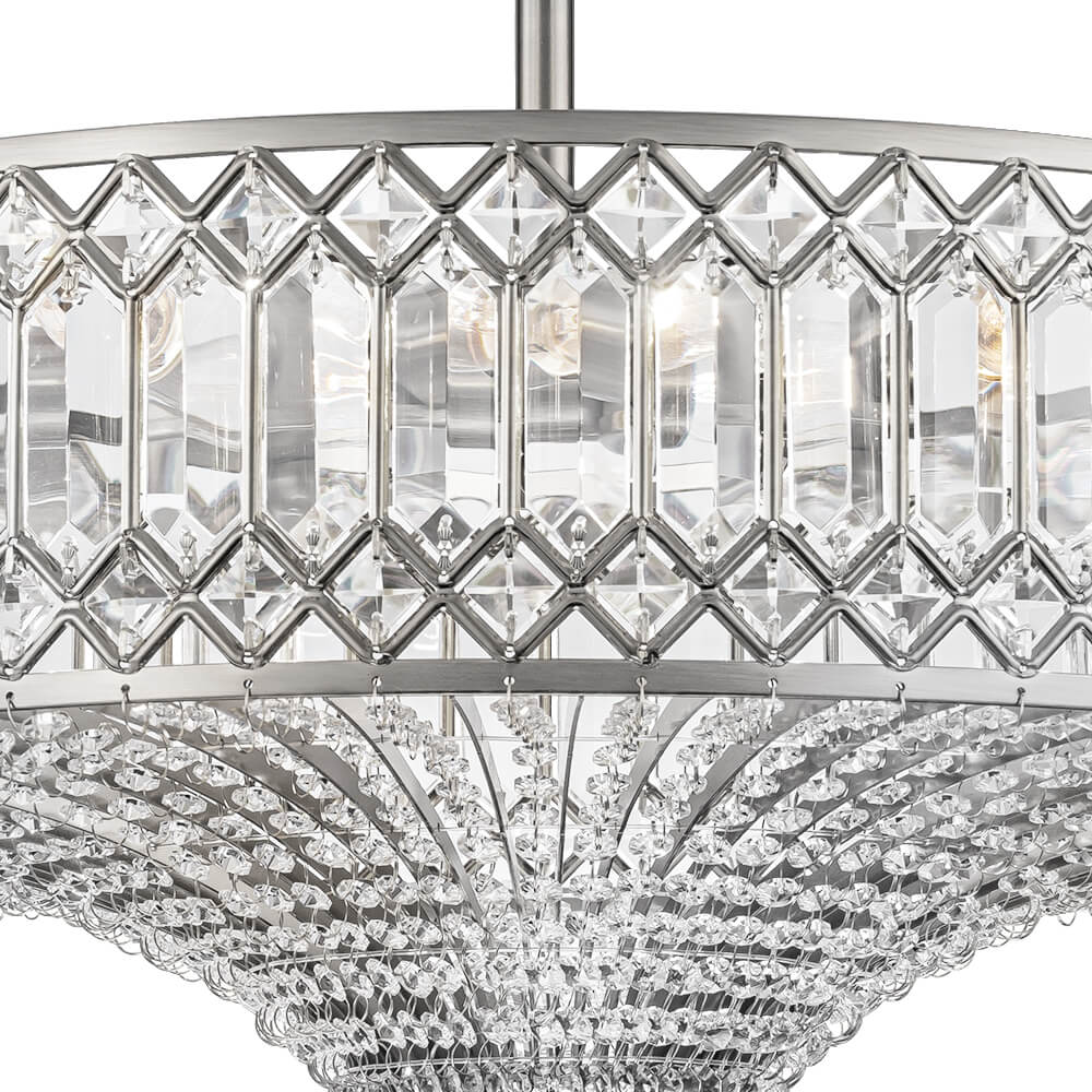 Luxury 6 - Light Drum Crystal Semi - Flush Mount Ceiling Light - LightfixturesUAE