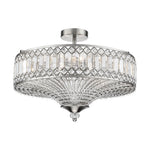 Luxury 6 - Light Drum Crystal Semi - Flush Mount Ceiling Light - LightfixturesUAE