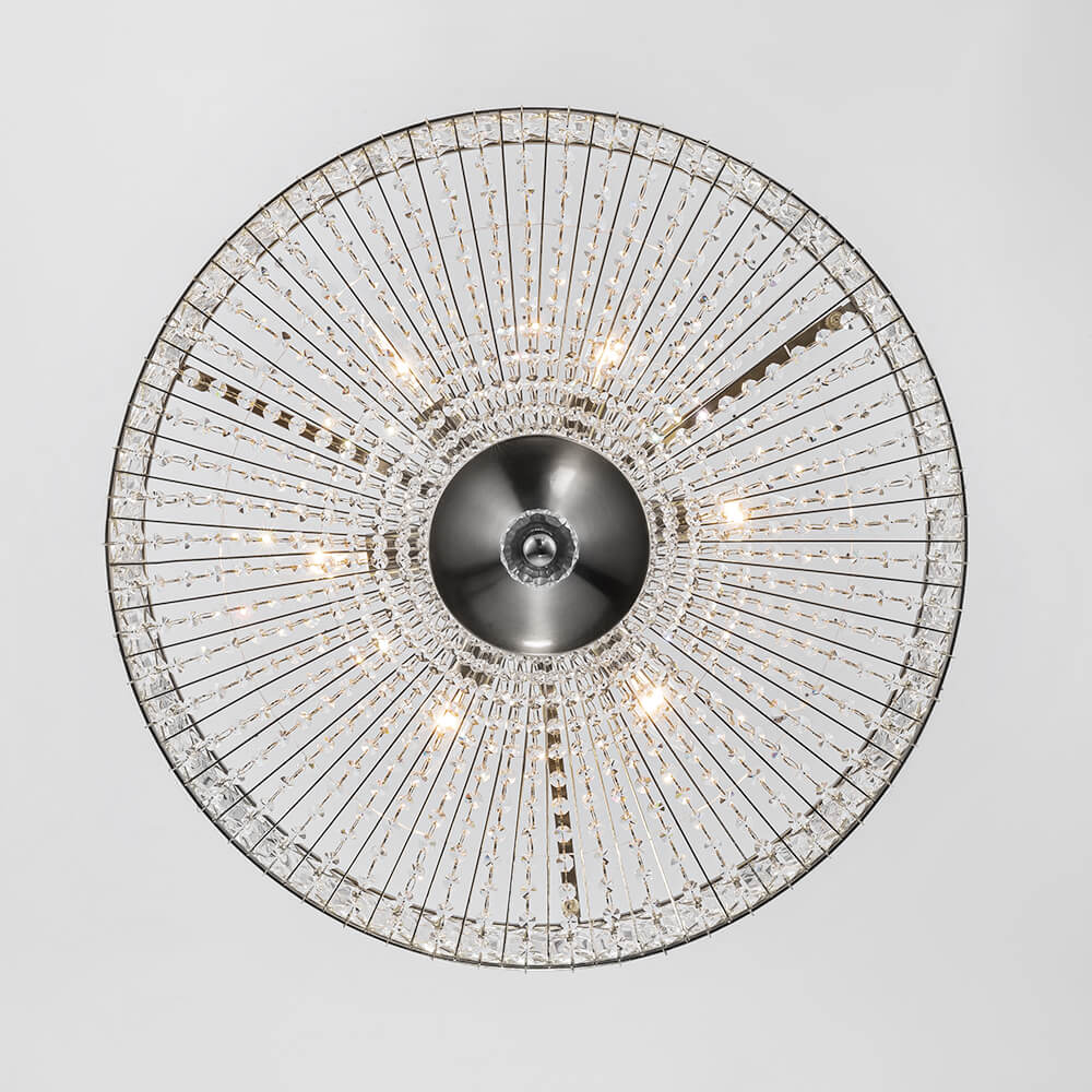 Luxury 6 - Light Drum Crystal Semi - Flush Mount Ceiling Light - LightfixturesUAE