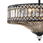 Luxury 6 - Light Drum Crystal Semi - Flush Mount Ceiling Light - LightfixturesUAE