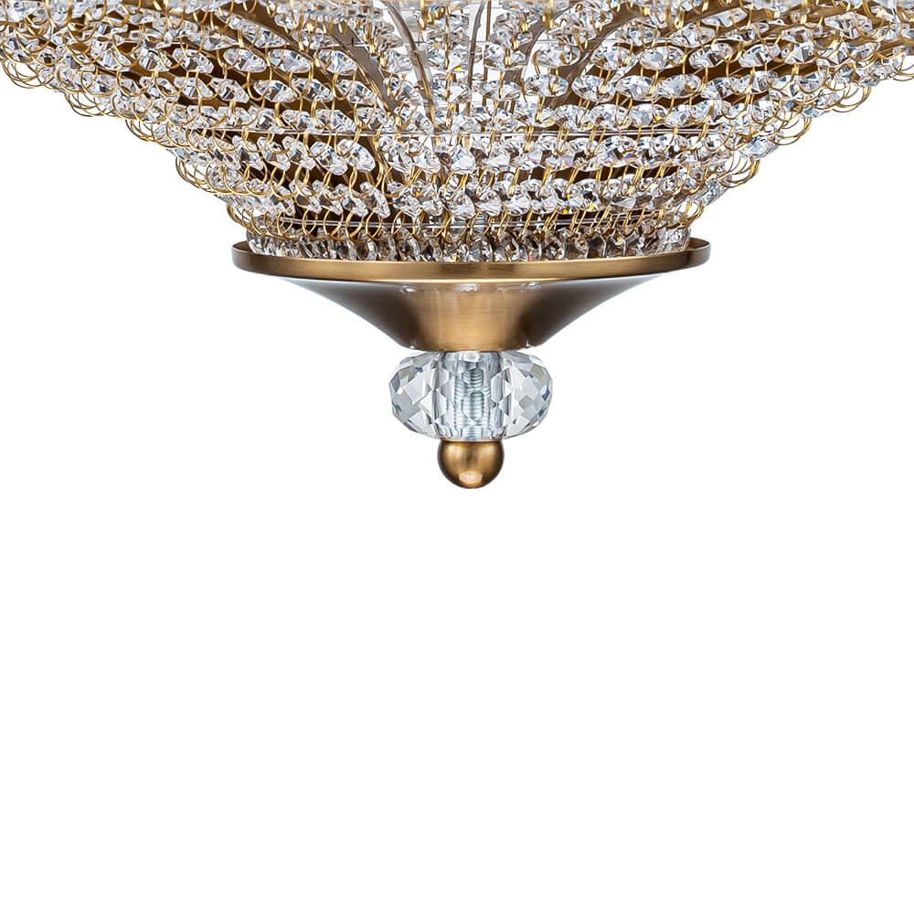 Luxury 6 - Light Drum Crystal Semi - Flush Mount Ceiling Light - LightfixturesUAE