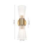 Luxury Minimalist 2 - Light Clear Ribbed Glass Double - Conical Wall Sconce - LightfixturesUAE
