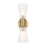 Luxury Minimalist 2 - Light Clear Ribbed Glass Double - Conical Wall Sconce - LightfixturesUAE