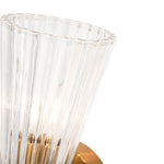 Luxury Minimalist 2 - Light Clear Ribbed Glass Double - Conical Wall Sconce - LightfixturesUAE
