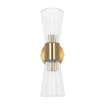 Luxury Minimalist 2 - Light Clear Ribbed Glass Double - Conical Wall Sconce - LightfixturesUAE
